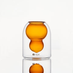 OTE Fulu Double Wall Borosilicate Glass Cup, Lead-Free Heat-Resistant Mug with Floating Gourd Design, Insulated Tumbler for Hot & Cold Drinks, Unique Gift for Home & Kitchen Lovers
