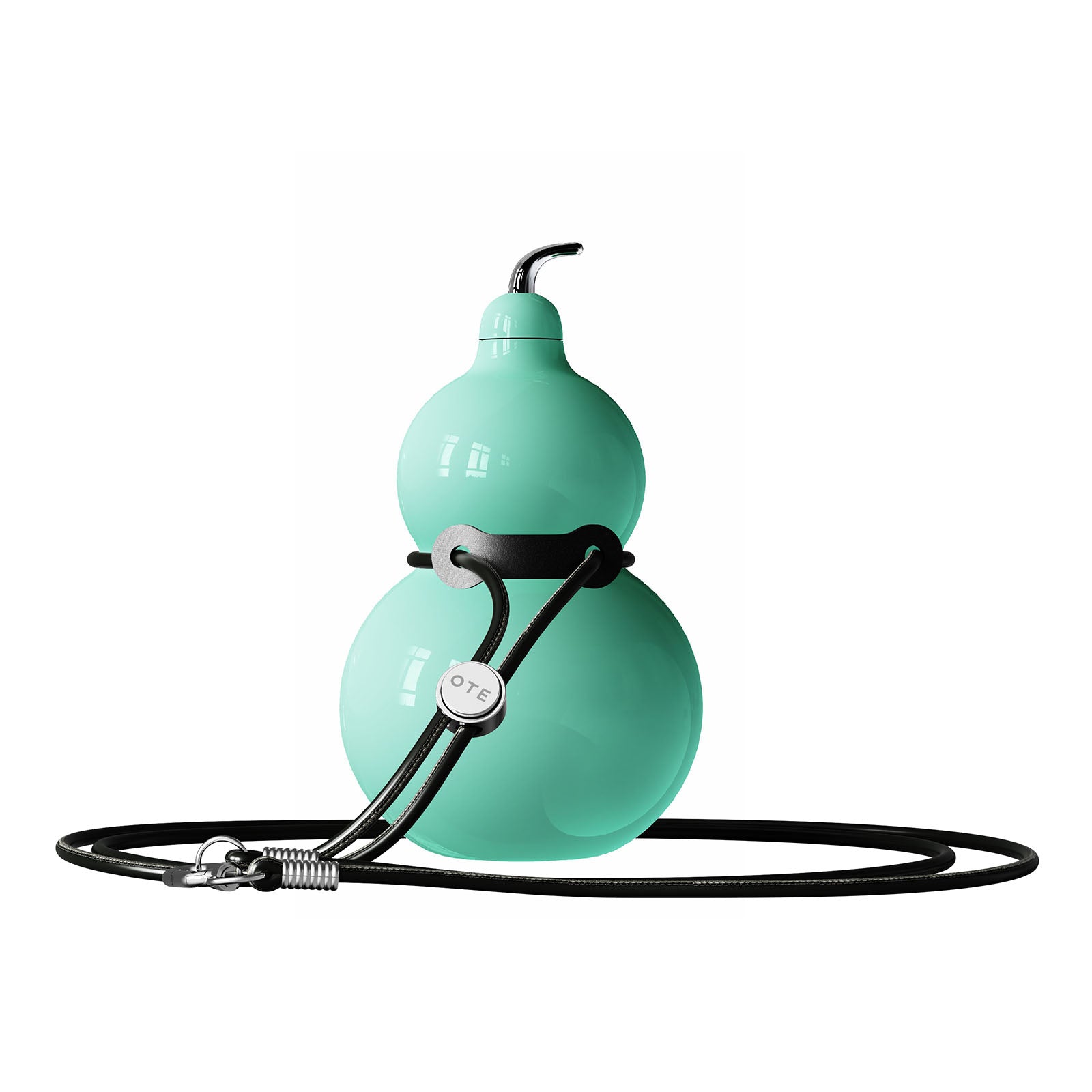 OTE Kalebasfles van roestvrij staal, metalen kalebaswaterfles met schouderband, draagbare en duurzame kalebassportwaterfles voor sportschool, reizen en dagelijks gebruik, 300 ml