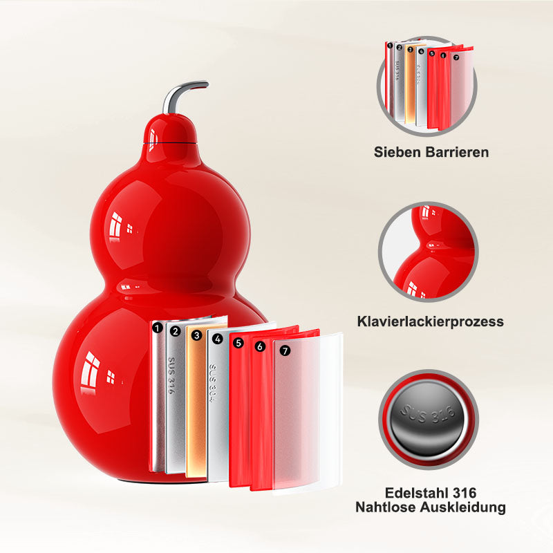 OTE Kalebasfles van roestvrij staal, metalen kalebaswaterfles met schouderband, draagbare en duurzame kalebassportwaterfles voor sportschool, reizen en dagelijks gebruik, 300 ml