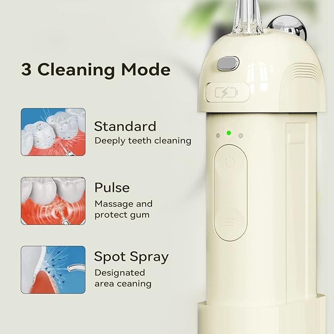 Waterflossers Draadloos voor Tanden-OTE Draagbare Waterflosser-Mini Power Tandheelkundige Flossers Oplaadbaar voor Reizen en Thuis, 3 Modes &amp; IPX7 Waterdicht, Orale Irrigator voor Tanden, Tandvlees, Braces Verzorging